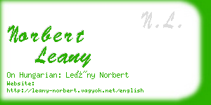 norbert leany business card